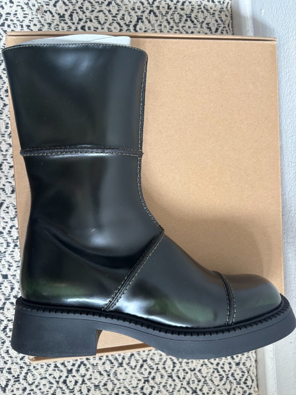 NIB Miista Dahlia Boots - Brush Off Leather, US8.5 - EUR39 - Picture 4 of 7